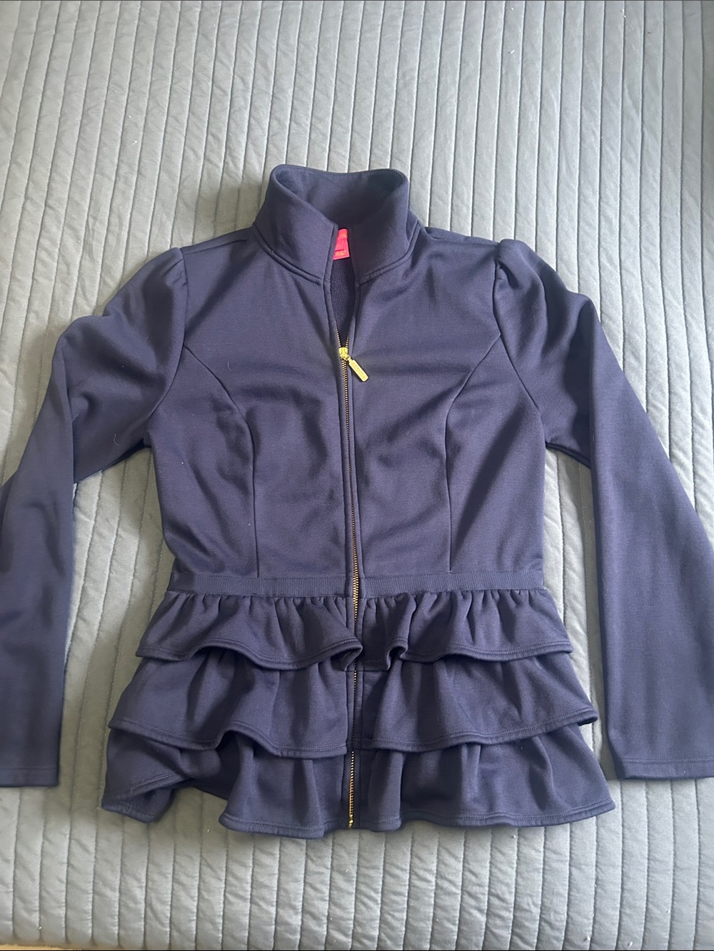 Lilly Navy Ruffle Zip-Front Jacket for Kids